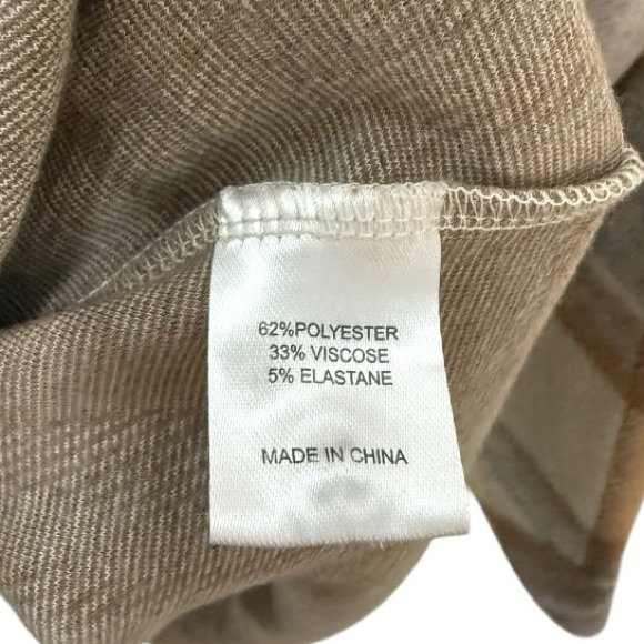 78 & Sunny Plaid Button Front Shirt Shacket Neutral Flannel Oversized L - Picture 6 of 6